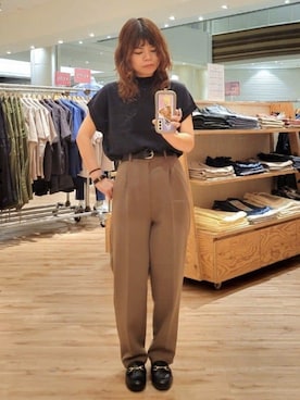 「coenスタッフスタイリング」｜「アイテム（スラックス）」を使った、coen officialさん（レディース・158cm）の夏コーディネート