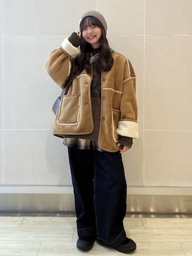 「アイテム（ブルゾン）」を使った、coen officialさん（レディース・153cm）の冬コーディネート