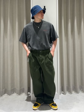 「coen（コーエン）のONE PIECE（ワンピース）Tシャツ（Tシャツ/カットソー、ブラック系）」を使った、coen officialさん（レディース・153cm）の春コーディネート