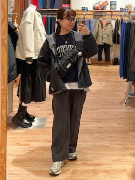 「アイテム（Tシャツ/カットソー、その他）」を使った、coen officialさん（レディース・155cm）の冬コーディネート