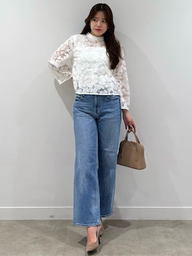 「COUP DE CHANCE（クードシャンス）のアイテム」を使った、MISAKIさん（レディース・158cm）の春コーディネート