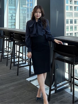 「COUP DE CHANCE（クードシャンス）のアイテム」を使った、MISAKIさん（レディース・158cm）の春コーディネート