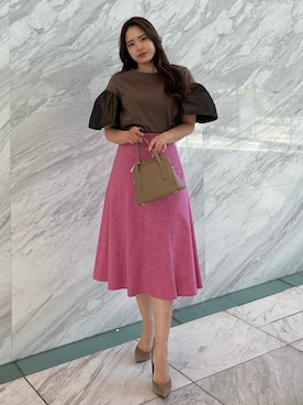 「COUP DE CHANCE（クードシャンス）のアイテム」を使った、MISAKIさん（レディース・158cm）の春コーディネート