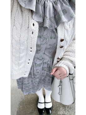 「アイテム（シュシュ）」を使った、me.maさん（レディース・150cm）の秋コーディネート