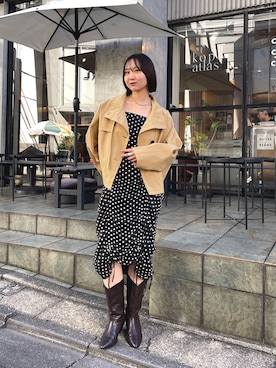 「mystic（ミスティック）のウエスタンブーツ（ブーツ）」を使った、kida  tsugumiさん（レディース・162cm）の冬コーディネート