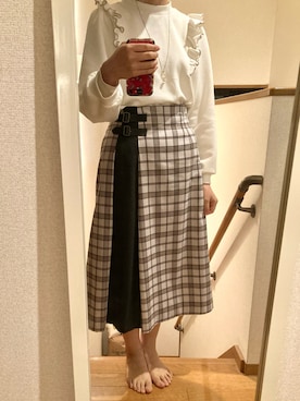 「Honeys（ハニーズ）のアイテム（アクセサリー）」を使った、すずゆらさん（レディース・163cm）の冬コーディネート