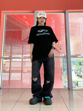 「SLOWACID（スローアシッド）のアイテム」を使った、kanachan0000さん（レディース・155cm）の夏コーディネート