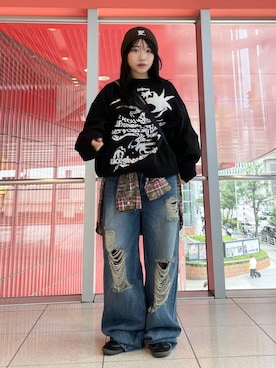「LMCのアイテム」を使った、kanachan0000さん（レディース・155cm）の秋コーディネート