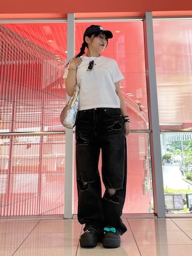 「LMCのアイテム（帽子）」を使った、kanachan0000さん（レディース・155cm）の夏コーディネート