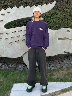「LACOSTE（ラコステ）のアイテム」を使った、motoyamayoさん（メンズ・172cm）の秋コーディネート