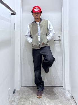 「アイテム（スウェット）」を使った、CHRISさん（メンズ・172cm）の夏コーディネート