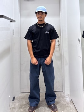 「アイテム（帽子）」を使った、CHRISさん（メンズ・172cm）の夏コーディネート