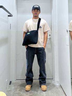 「アイテム（ショルダーバッグ）」を使った、CHRISさん（骨格ウェーブ・メンズ・172cm）の夏コーディネート