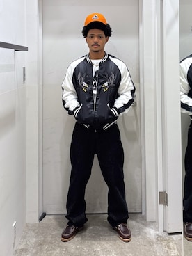 「アイテム（スカジャン）」を使った、CHRISさん（メンズ・172cm）の秋コーディネート