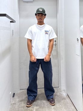 「アイテム（帽子）」を使った、CHRISさん（メンズ・172cm）の夏コーディネート