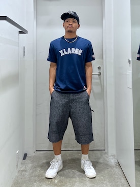 「アイテム（トップス）」を使った、CHRISさん（メンズ・172cm）の夏コーディネート