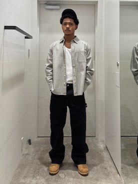 「アイテム（帽子）」を使った、CHRISさん（メンズ・172cm）の夏コーディネート