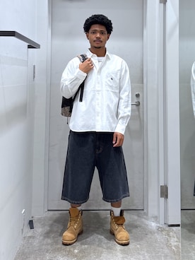「アイテム（バックパック/リュック）」を使った、CHRISさん（メンズ・172cm）の夏コーディネート