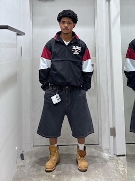 「アイテム（コインケース）」を使った、CHRISさん（メンズ・172cm）の夏コーディネート