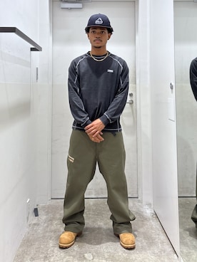 「アイテム（キャップ）」を使った、CHRISさん（メンズ・172cm）の夏コーディネート