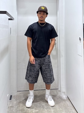 「アイテム（帽子）」を使った、CHRISさん（メンズ・172cm）の夏コーディネート