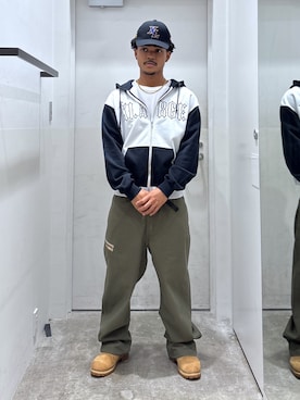 「アイテム（キャップ）」を使った、CHRISさん（メンズ・172cm）の夏コーディネート