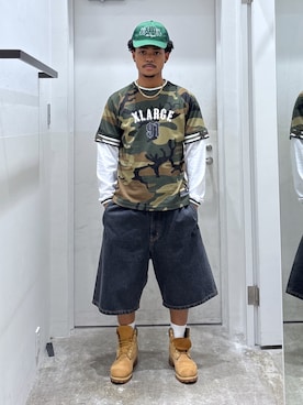「アイテム（キャップ）」を使った、CHRISさん（メンズ・172cm）の夏コーディネート