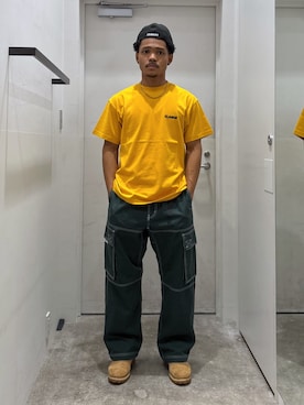 「アイテム（帽子）」を使った、CHRISさん（メンズ・172cm）の夏コーディネート