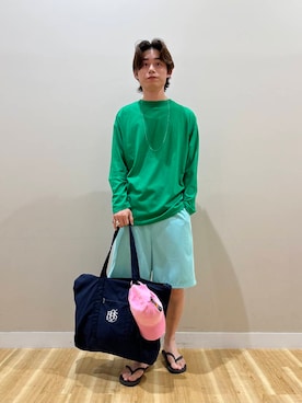「URBAN RESEARCH Sonny Label（アーバンリサーチサニーレーベル）のアイテム（キャップ）」を使った、kanzakiさん（メンズ・174cm）の夏コーディネート