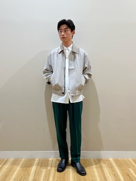 「アイテム（ブルゾン）」を使った、kanzakiさん（メンズ・174cm）の秋コーディネート