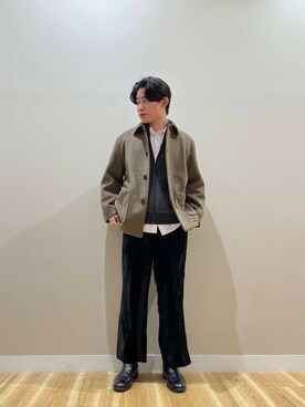 「アイテム（ステンカラーコート）」を使った、kanzakiさん（メンズ・174cm）の秋コーディネート