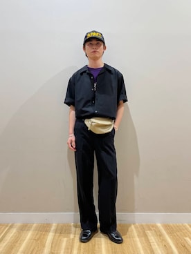 「帰省コーデ」｜「アイテム（スラックス）」を使った、wearkanzakiさん（メンズ・174cm）の夏コーディネート