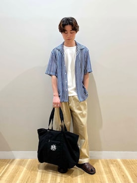 「SMELLY（スメリー）のアイテム」を使った、wearkanzakiさん（メンズ・174cm）の夏コーディネート