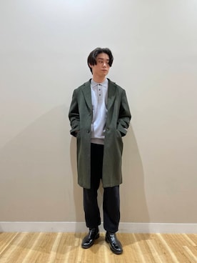 「doors」｜「アイテム（チェスターコート）」を使った、kanzakiさん（メンズ・174cm）の冬コーディネート