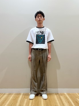 「アートTシャツ」｜kanzakiさん（メンズ・174cm）の夏コーディネート