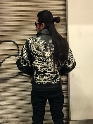 AVIREX ラムレザー ジャケット 希少色 ダークグリーン キルティング 1706001088_320.jpg