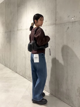 「URBAN RESEARCH Sonny Label（アーバンリサーチサニーレーベル）のSLAB Ribbon SweatCardigan（Tシャツ/カットソー、ブラウン系）」を使った、mikuさん（レディース・155cm）の春コーディネート