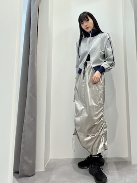 「ANAP（アナップ）のアイテム（ジャケット/アウター）」を使った、KYARU ¨̮⃝さん（レディース・164cm）の春コーディネート