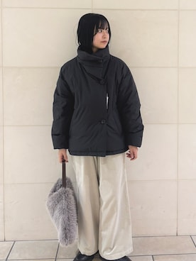 「かぐれ（カグレ）のコットンベルベットイージーパンツ（その他パンツ）」を使った、chihiroさん（レディース・153cm）の秋コーディネート