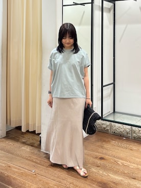 「URBAN RESEARCH DOORS（アーバンリサーチドアーズ）のPLAKTON　フラットサンダル（サンダル、ゴールド系）」を使った、chihiroさん（レディース・153cm）の夏コーディネート