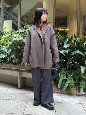 「アイテム（ボストンバッグ）」を使った、chihiroさん（レディース・153cm）の秋コーディネート