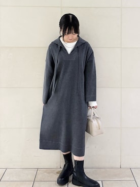 「FORK&SPOON（フォークアンドスプーン）のアイテム（ワンピース）」を使った、chihiroさん（レディース・153cm）の秋コーディネート