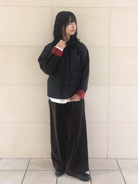 「かぐれ（カグレ）のコットンベルベットイージーパンツ（その他パンツ）」を使った、chihiroさん（レディース・153cm）の秋コーディネート
