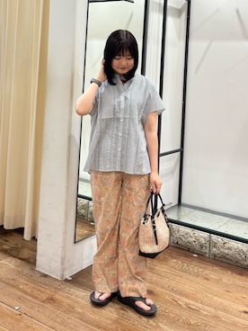 「RODE SKO（ロデスコ）のアイテム」を使った、chihiroさん（レディース・153cm）の夏コーディネート