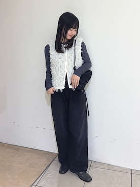 「秋服」｜「アイテム（ベスト）」を使った、chihiroさん（レディース・153cm）の秋コーディネート