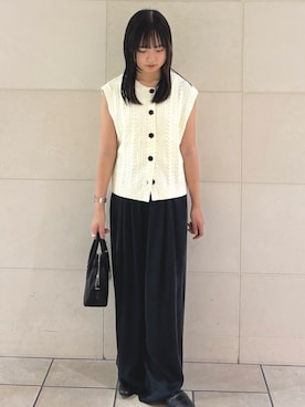 「アイテム（ベスト）」を使った、chihiroさん（レディース・153cm）の夏コーディネート
