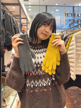 「アイテム（手袋）」を使った、chihiroさん（レディース・153cm）の冬コーディネート