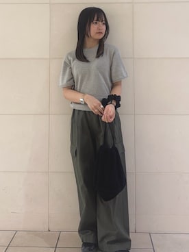 「かぐれ（カグレ）のユーティリティーイージーパンツ（その他パンツ）」を使った、chihiroさん（レディース・153cm）の夏コーディネート