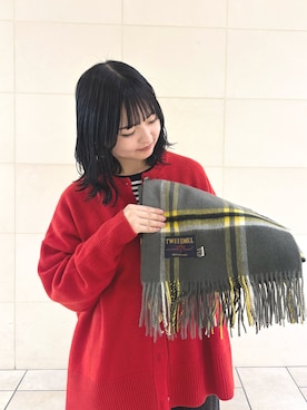 「アイテム（マフラー）」を使った、chihiroさん（レディース・153cm）の秋コーディネート