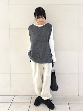 「アイテム（ベスト）」を使った、chihiroさん（レディース・153cm）の秋コーディネート